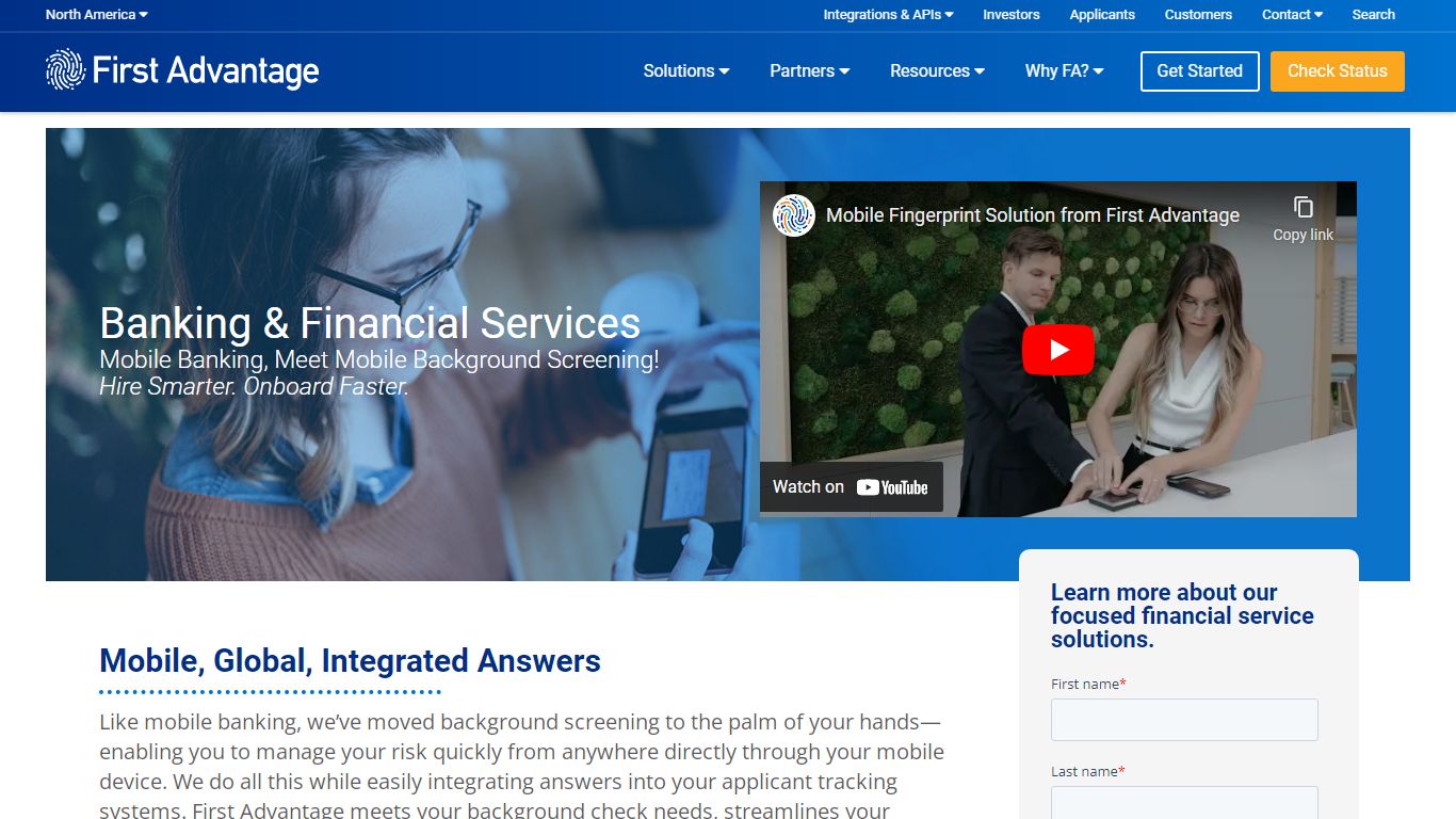 Banking & Financial Background Checks | First Advantage